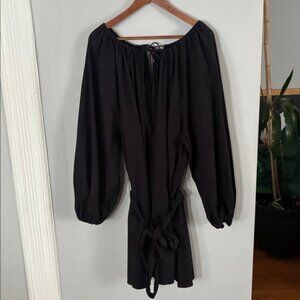 H&M Black Long Sleeve Flowy Dres Sz XL